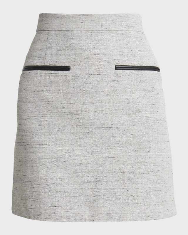 Judith Melange Linen Mini Suiting Skirt