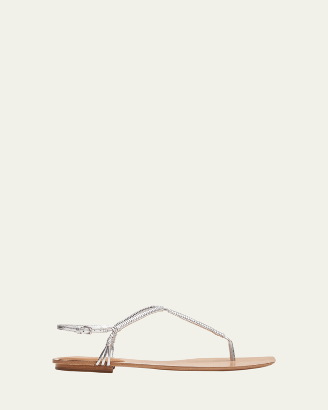 Amelia Metallic Thong Slingback Sandals