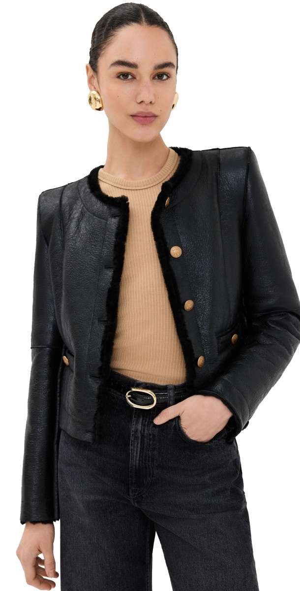 HALFBOY Shearling Alice Jacket Black