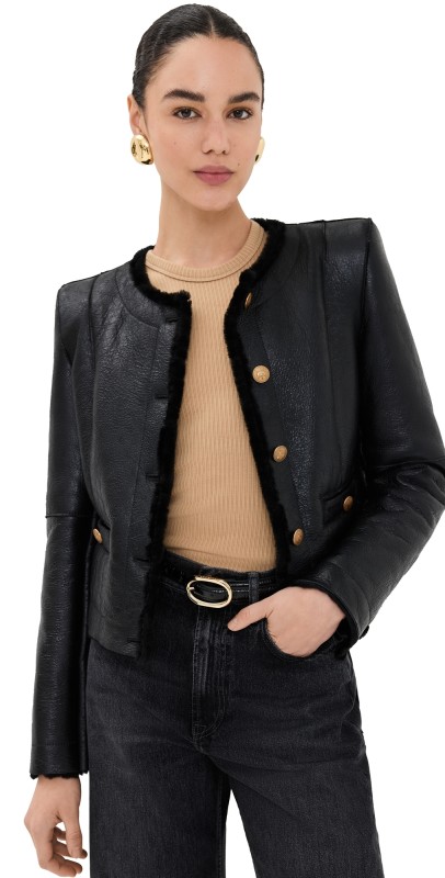 HALFBOY Shearling Alice Jacket Black