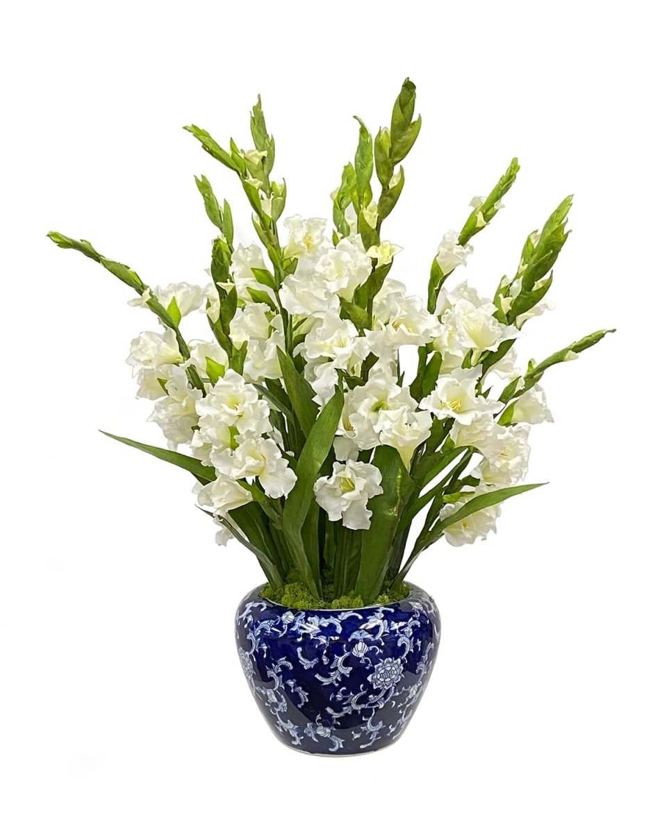 Gladiolus Arrangement in Bowl Vase
