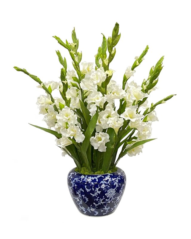 Gladiolus Arrangement in Bowl Vase