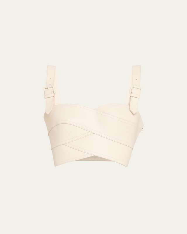 Leather Belt Bustier Top