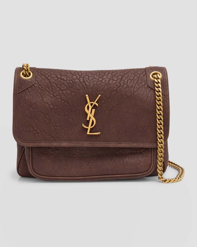 Niki Medium Flap YSL Shoulder Bag in Leather