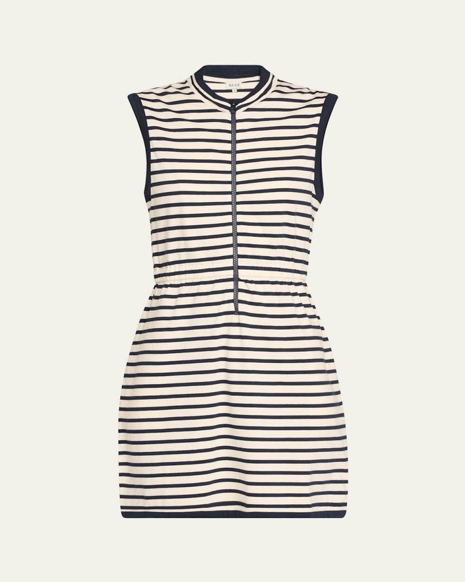 The Charlotte Cinched-Waist Zip-Front Mini Dress
