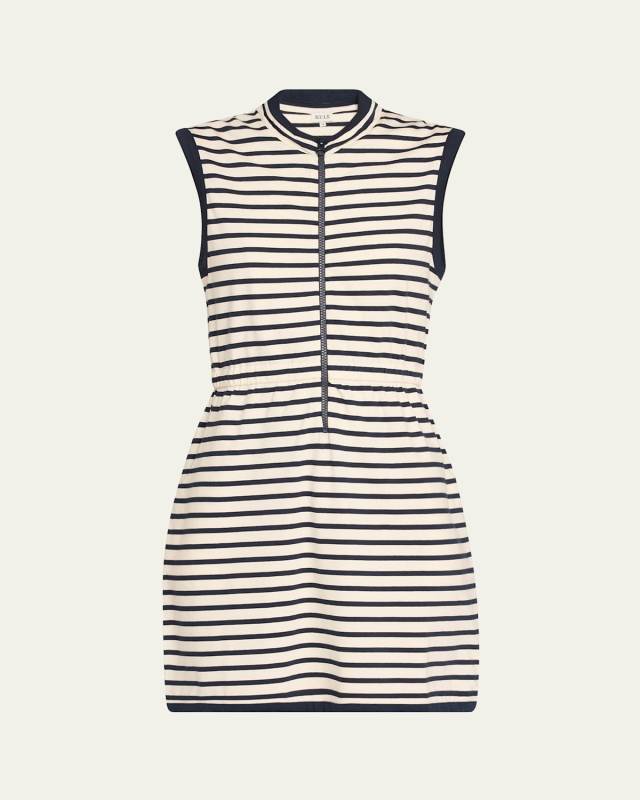 The Charlotte Cinched-Waist Zip-Front Mini Dress