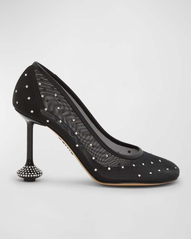 Toy Crystal Mesh Pumps