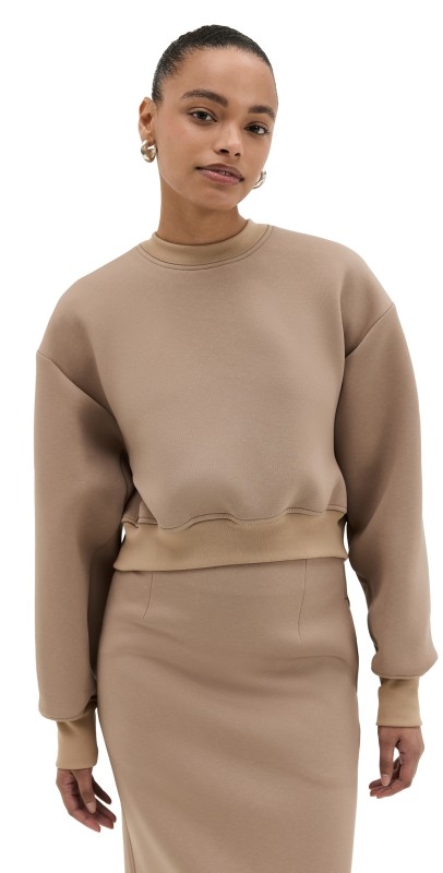 RECTO Civita Open Back Sweatshirt Beige