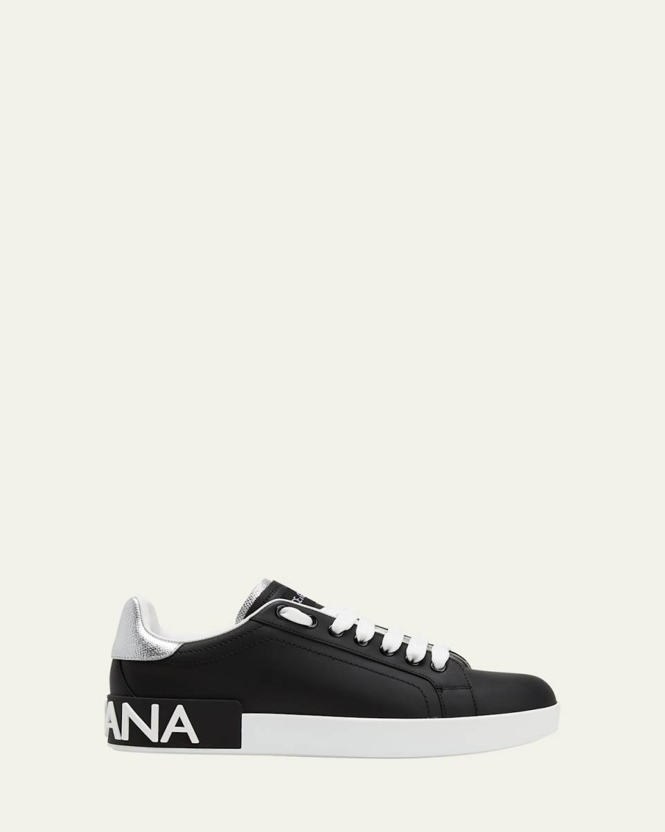 Leather Logo Low-Top Sneakers