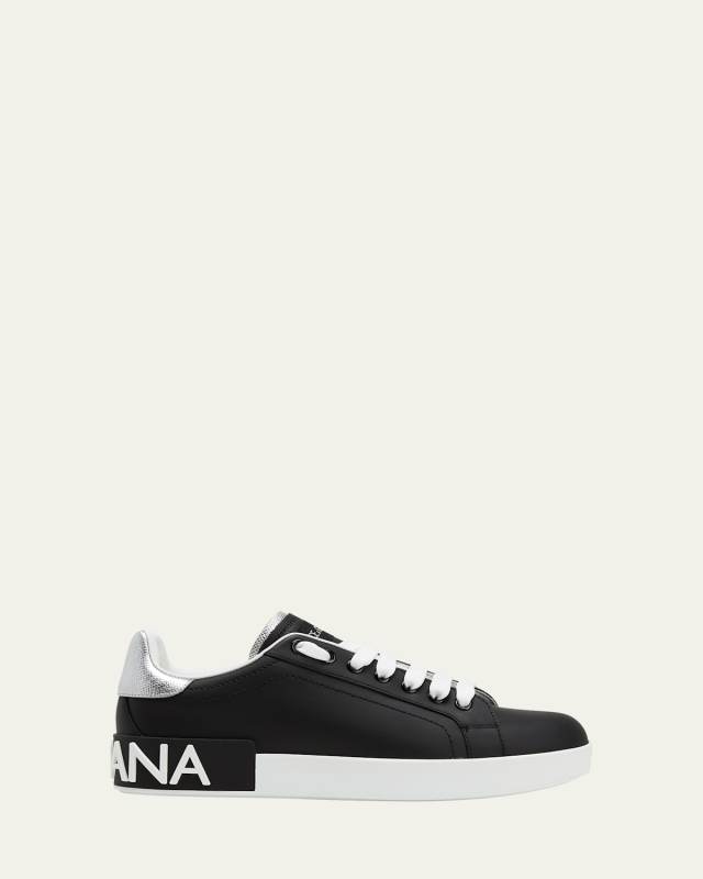 Leather Logo Low-Top Sneakers