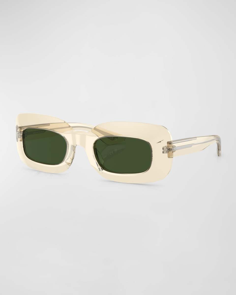 Beveled Acetate Rectangle Sunglasses