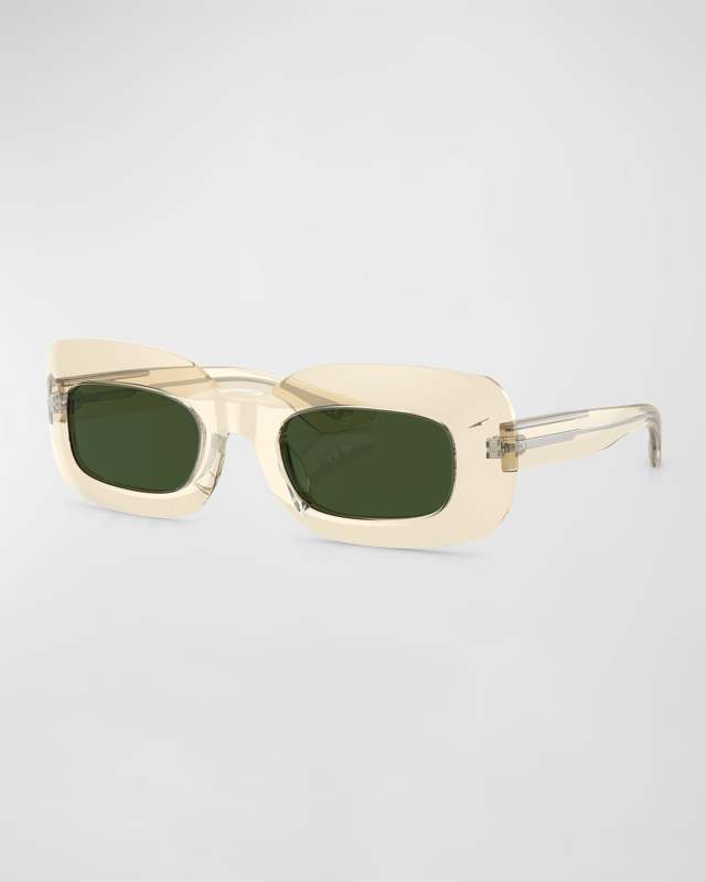 Beveled Acetate Rectangle Sunglasses