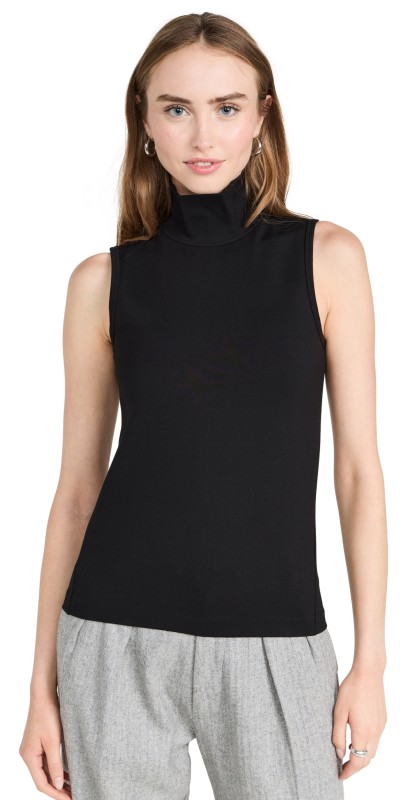 rag & bone Irina Ponte T Neck Tank Black