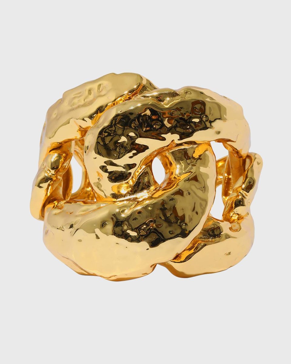 Brut Gold Large Curb Link Cuff Bracelet