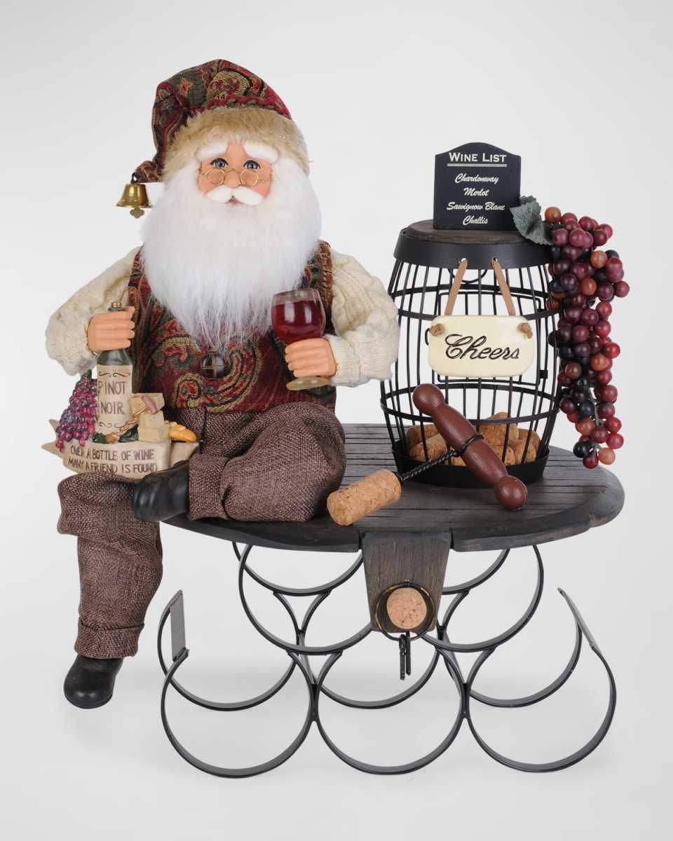 Five Bottle Wine Holder Santa
