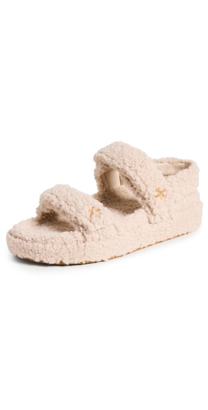 Tory Burch Kira Sherpa Sport Sandals Taupe