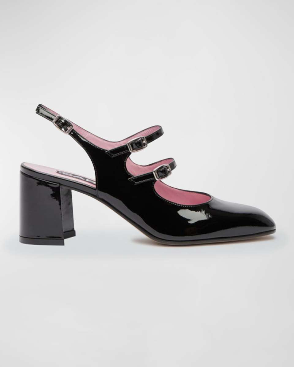 Banana Patent Mary Jane Slingback Pumps