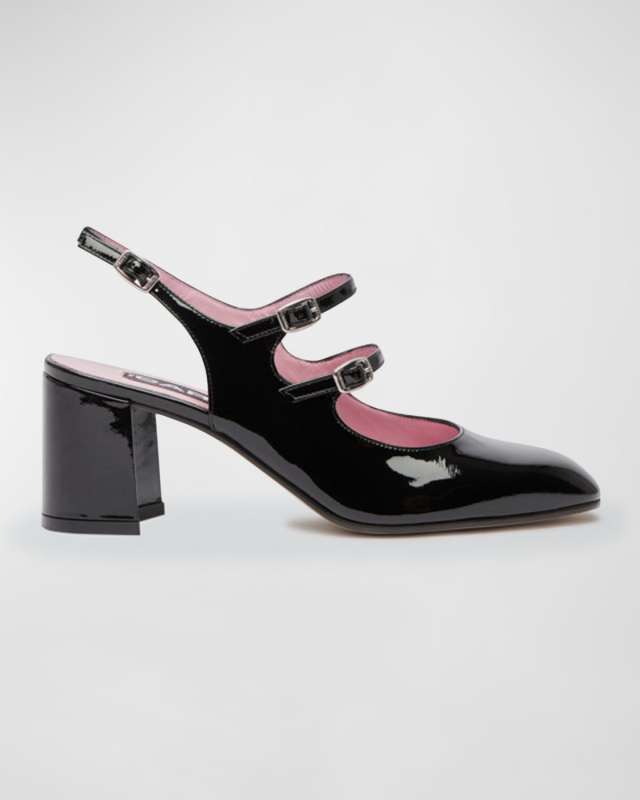 Banana Patent Mary Jane Slingback Pumps
