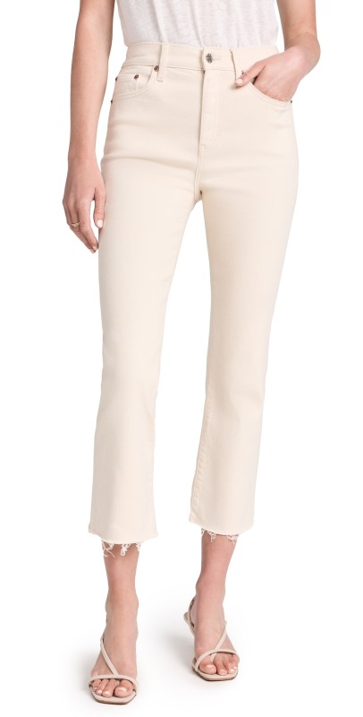 DAZE Shy Girl Crop Flare Jeans Raw Cut