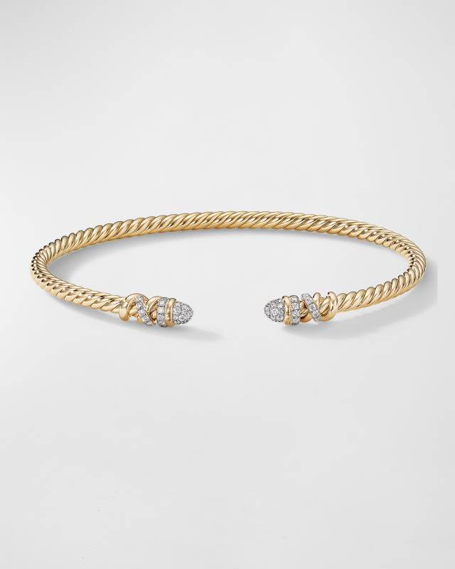 Petite Helena Bracelet with Diamonds in 18K Gold, 3mm, Siz