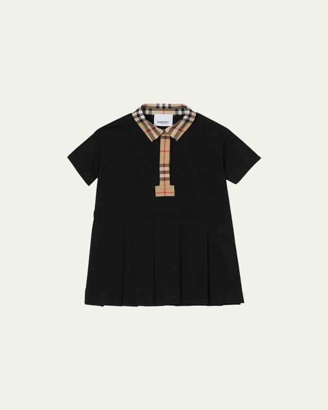 Girl's Sigrid Vintage Check Polo Shirt Dress, Size 6M-