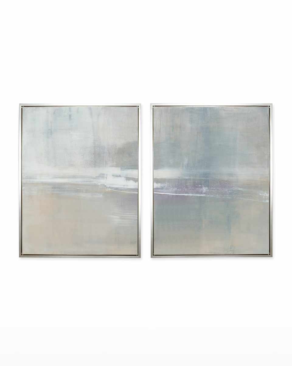 Escalante 36x48 Set Of 2 Vertical Canvas Giclees In Sterling Frame, Hand-Embellished