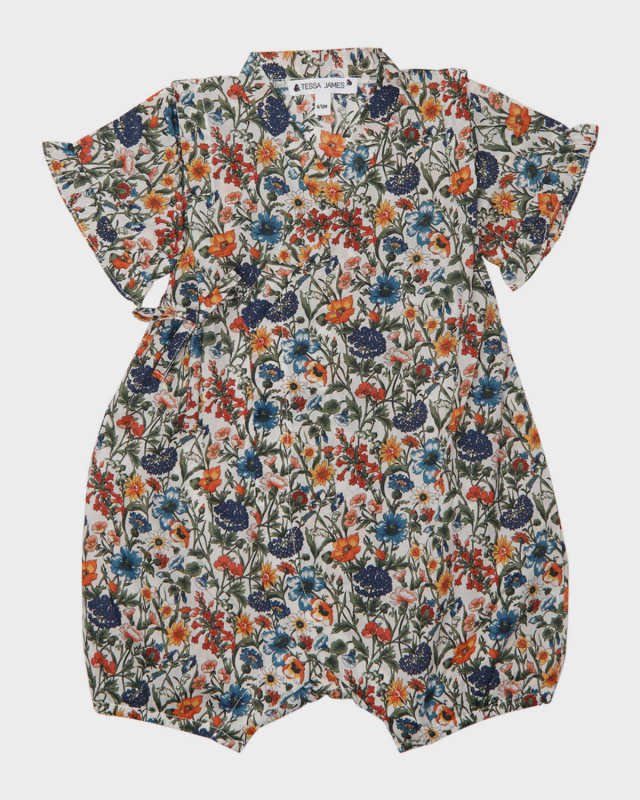 Baby Girl's Veetzie Floral-Print Wrap Style Romper, Size 6M-18M