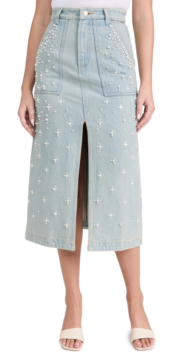 Sea Perlette Denim Skirt Blue