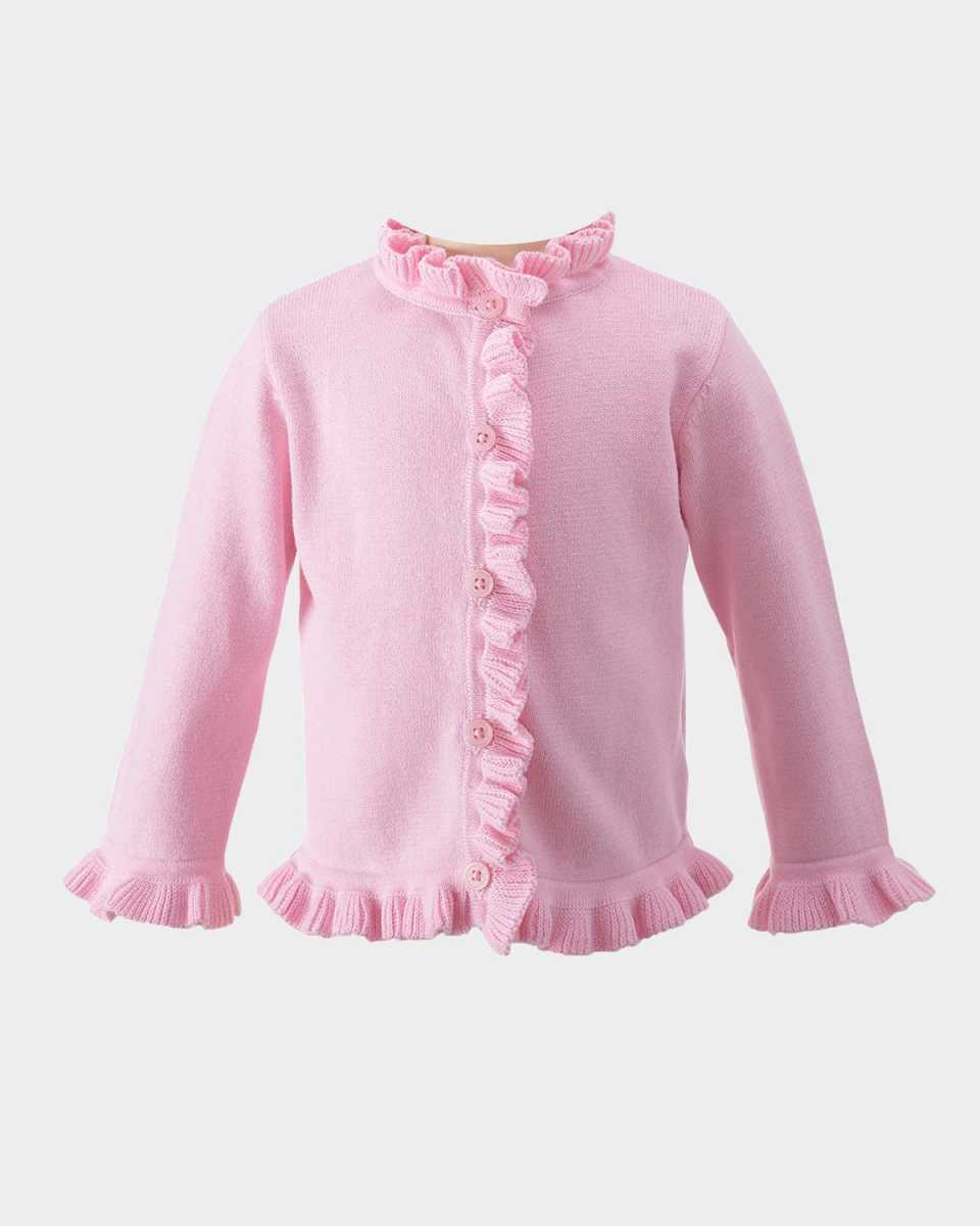 Girl's Frill Trim Cardigan, Size 6M-