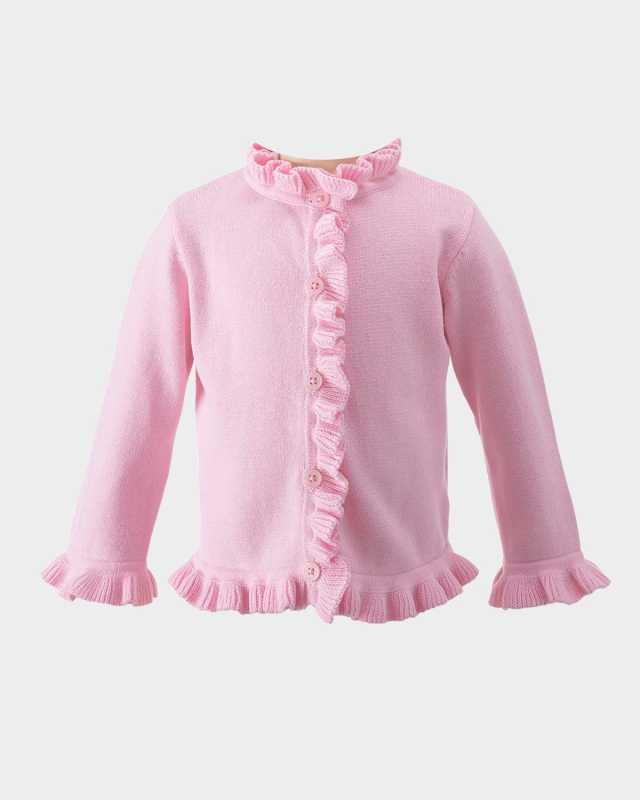 Girl's Frill Trim Cardigan, Size 6M-