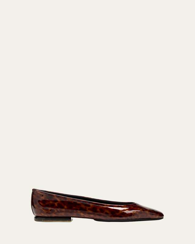 Primula Animal-Print Patent Ballerina Flats
