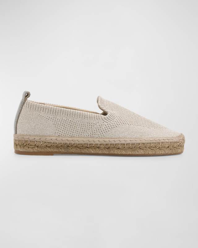 Metallic Knit Espadrille Loafers