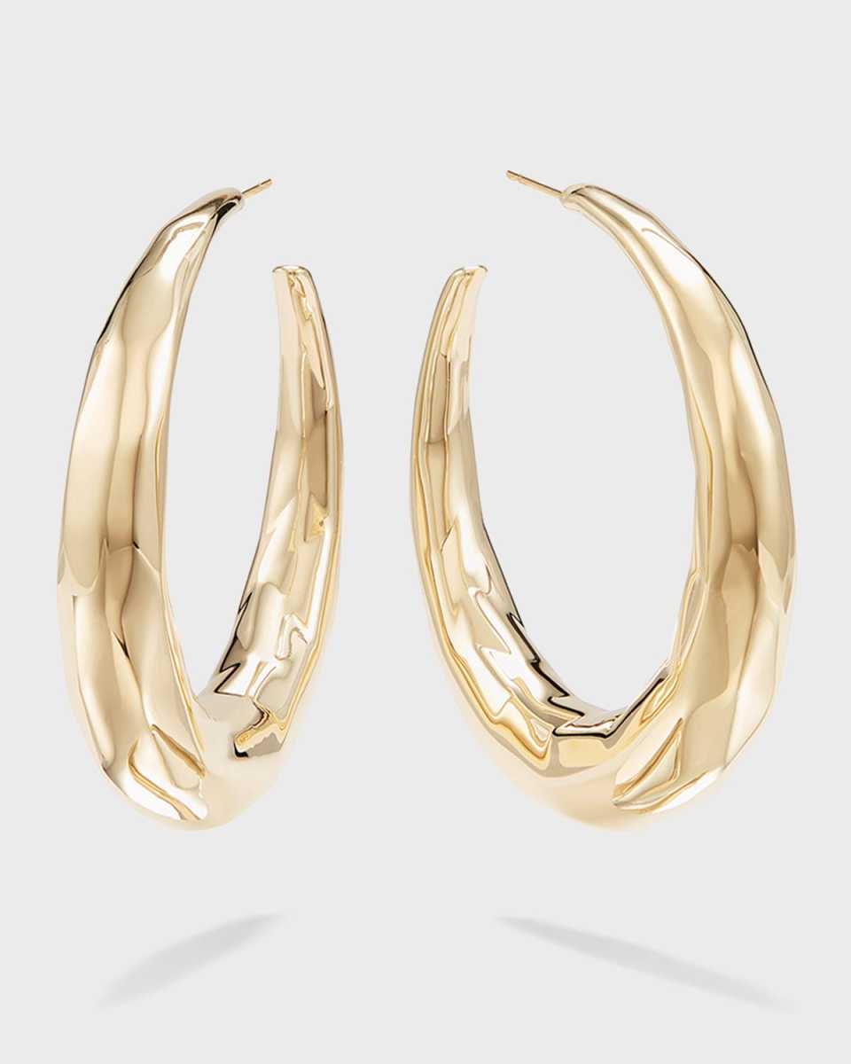 14K Uptown Textured Hoop Earrings, 55mm