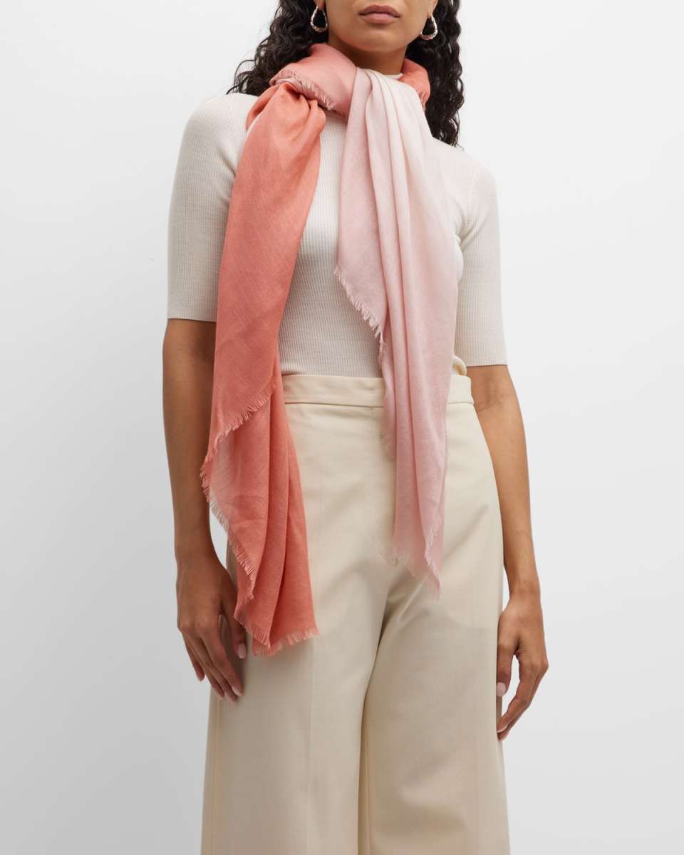 Ombre Cashmere-Silk Scarf