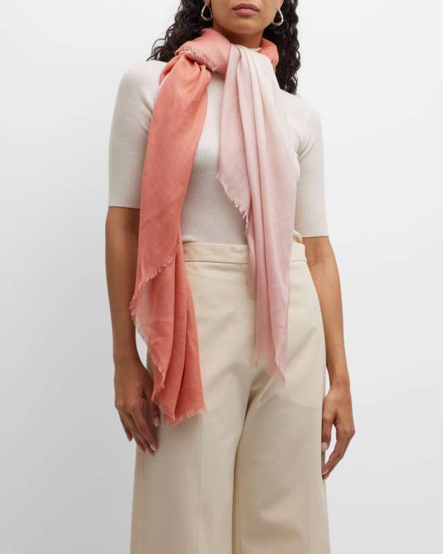 Ombre Cashmere-Silk Scarf