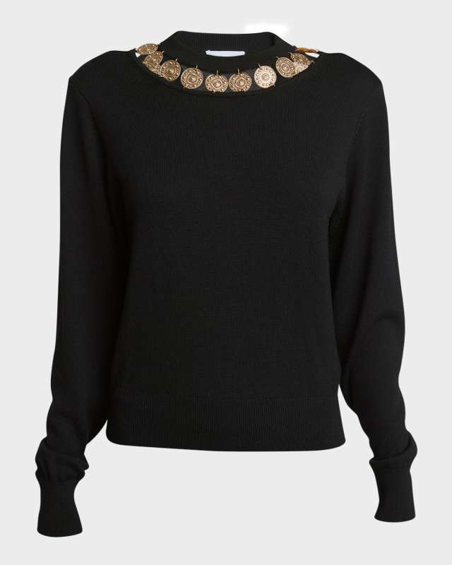 Metal Cutout Trim Sweat