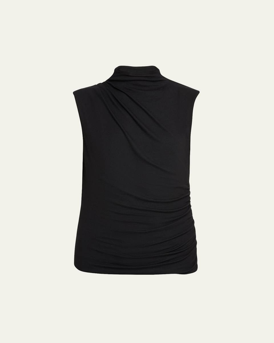 Mylie Ruched Mock-Neck Top