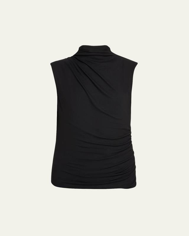 Mylie Ruched Mock-Neck Top