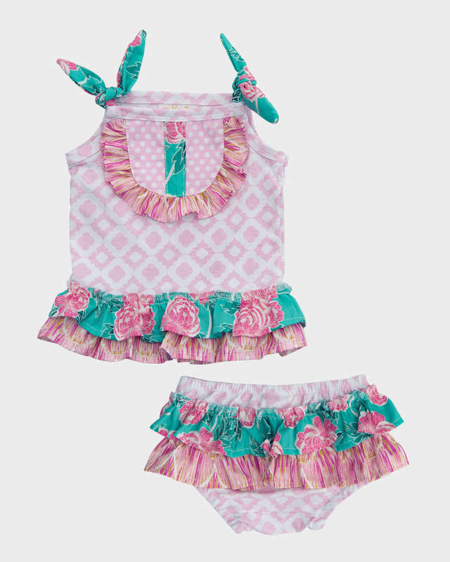 Girl's Lily's Lawn Tank Top And Bloomers Set, Size 3M-