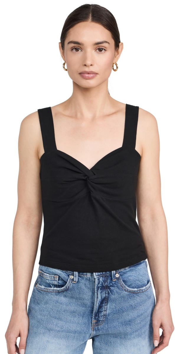 Nation LTD Mercy Twist Front Tank Jet Black