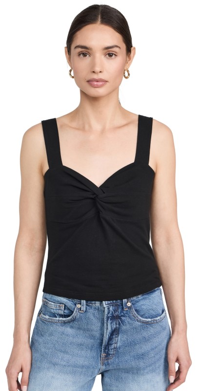Nation LTD Mercy Twist Front Tank Jet Black