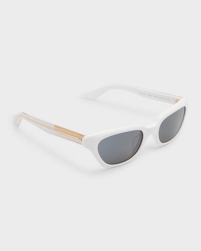 1983C White Acetate & Crystal Cat-Eye Sunglasses