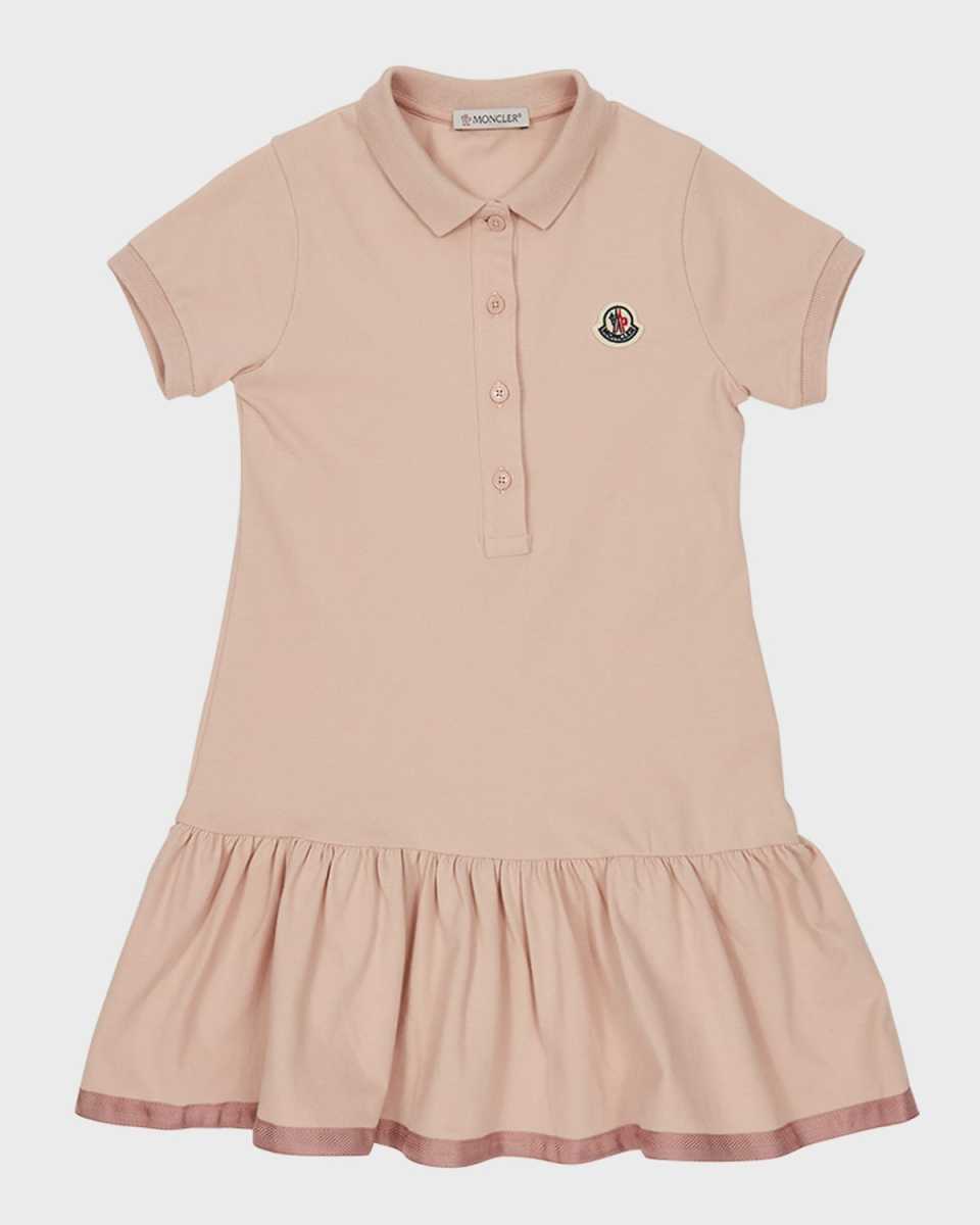 Girl's Logo Patch Polo Dress, Size 4-