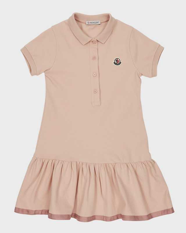 Girl's Logo Patch Polo Dress, Size 4-