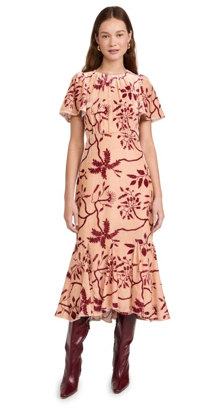 RHODE Arabella Corduroy Dress Cream Enchanted Vine Grande