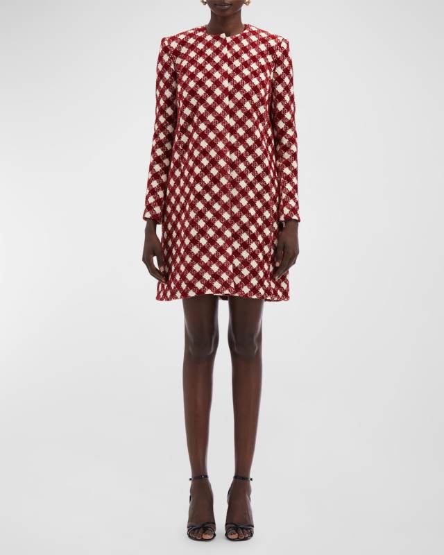 Chenille Check Tweed Over Coat