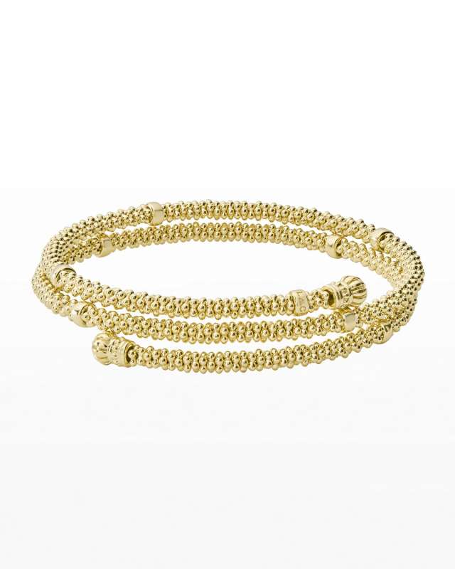 Small 18K Gold Caviar Coil Bracelet