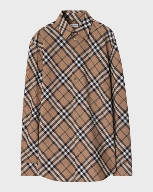 Check Long-Sleeve Button-Down Shirt