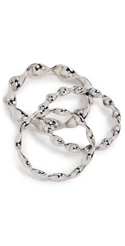Cult Gaia Ezara Bracelet Set Shiny Silver
