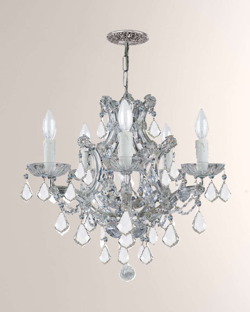 Maria Theresa 6-Light Clear Crystal Chrome Chandelier